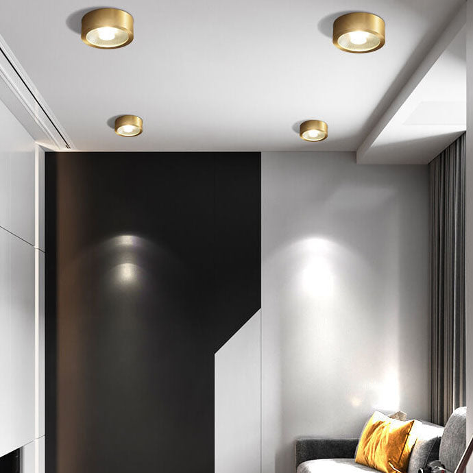 Luce a soffitto LED ultra-sottile in rame di lusso moderno per corridoio