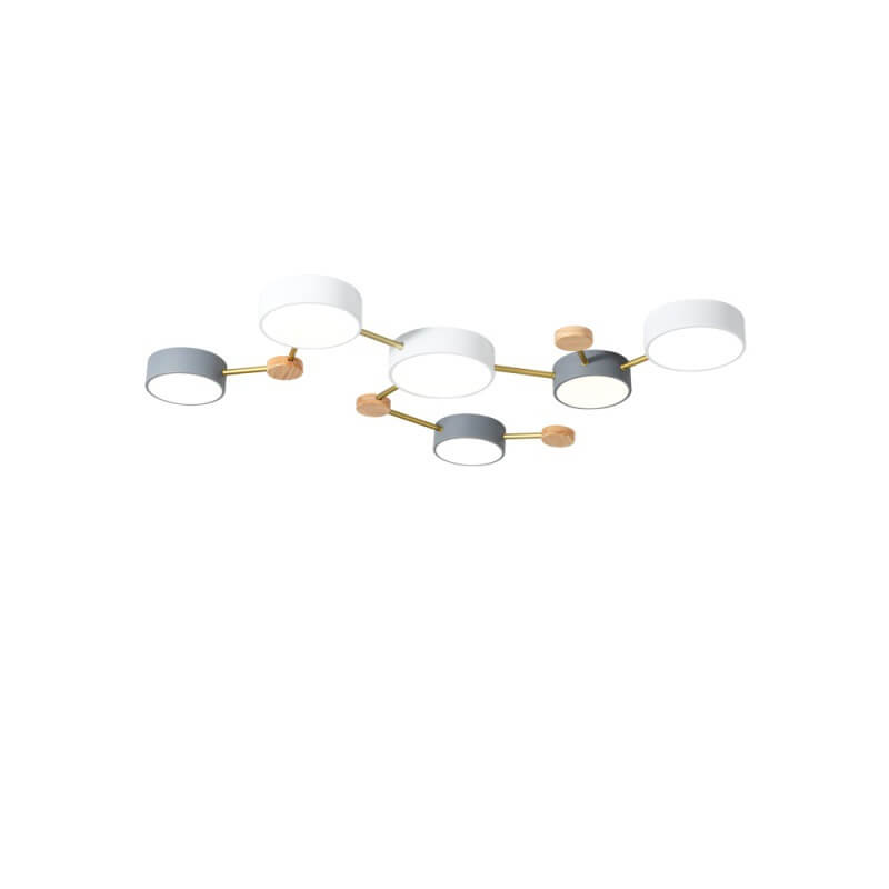 Illuminazione a Soffitto LED in Legno Massello e Ferro Stile Minimalista Scandinavo