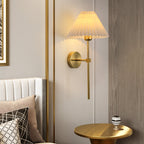 Applique da Parete Vintage con Ombrello Pieghettato e Braccio Dritto 1 Luce