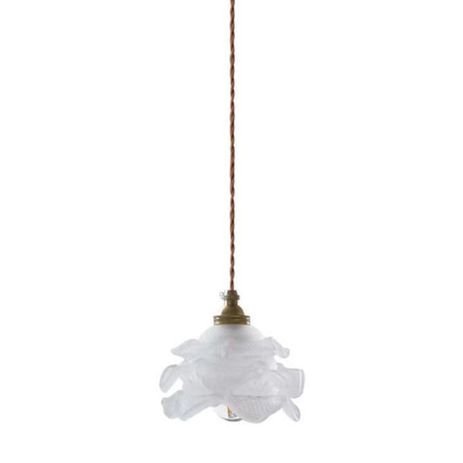 Lampada a sospensione LED 1 luce in vetro petalo vintage francese