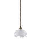 Lampada a sospensione LED 1 luce in vetro petalo vintage francese