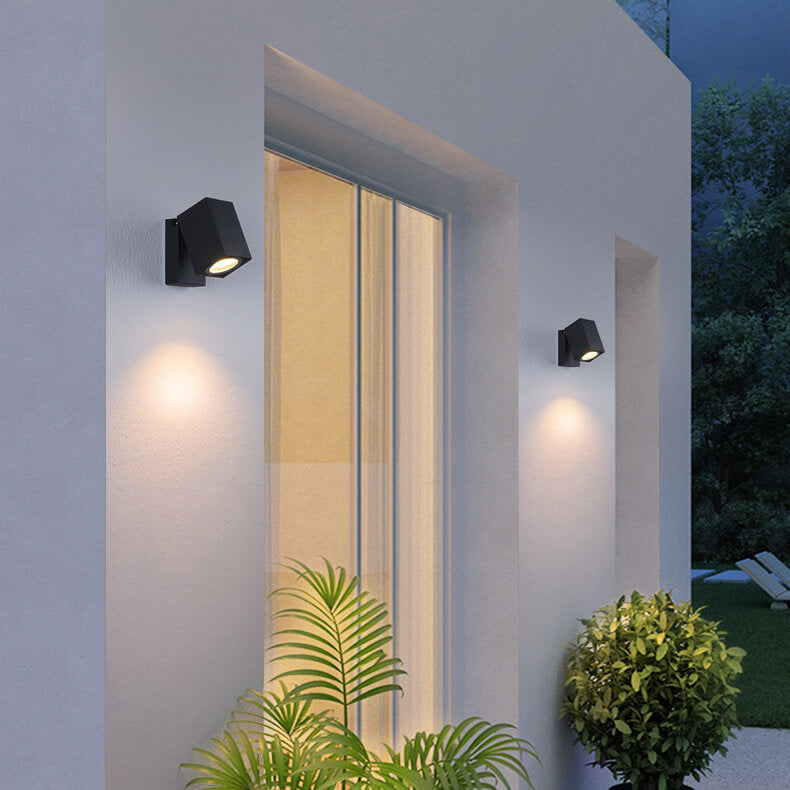 Faretto quadrato moderno da esterno impermeabile con angolo regolabile Lampada da parete LED da giardino