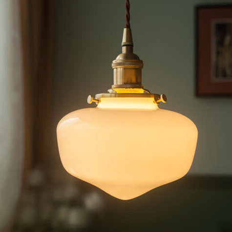Lanterna Vintage Nordica Ottone Vetro 1-Luce Sospensione