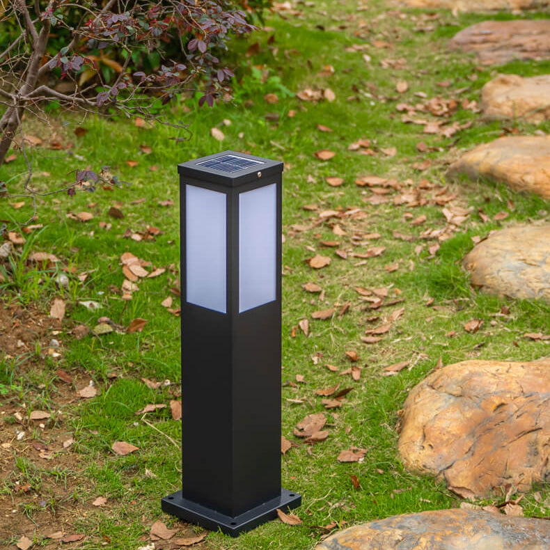 Lampada da Giardino Moderna a Colonna Quadrata Impermeabile per Esterni