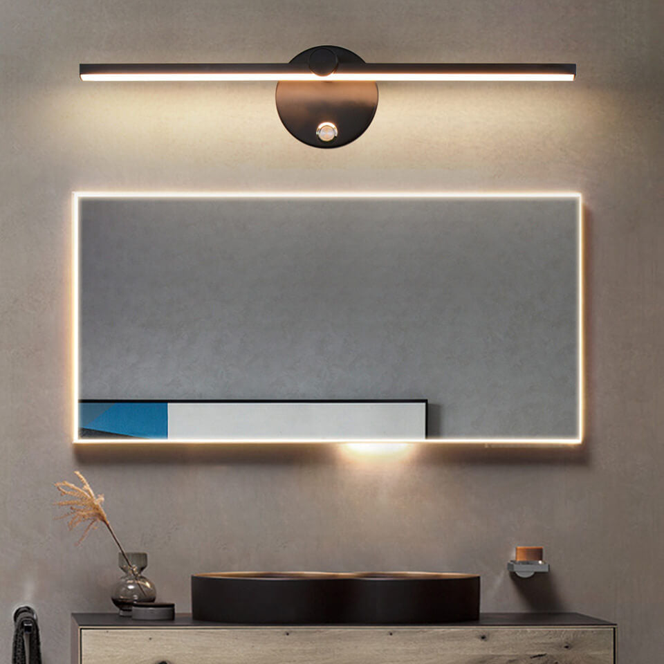 Lampada da parete a LED con specchio in alluminio lungo, stile minimalista nordico