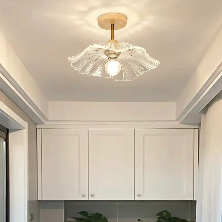 Lampada da soffitto in vetro a petalo elegante