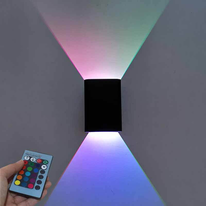 Lampada da parete moderna quadrata in alluminio LED RGB