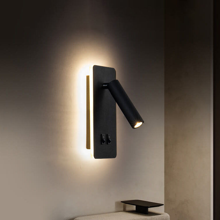 Faretto quadrato nordico contemporaneo in ferro, orientabile, lampada da parete LED per soggiorno e camera da letto