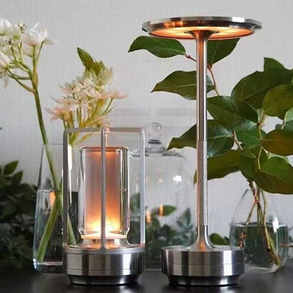 Lampada da Tavolo Notturna Ricaricabile USB in Alluminio Acrilico Vintage Nordico