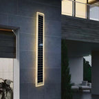 Lampada da Parete LED Solare Rettangolare Impermeabile in Alluminio e Acrilico Minimalista Moderna per Esterni