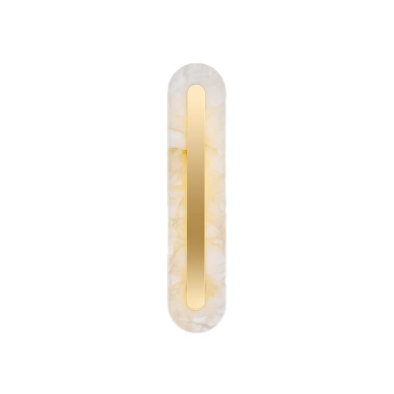 Applique da Parete LED in Ottone e Marmo di Lusso Leggero a Forma Ovale e Quadrata