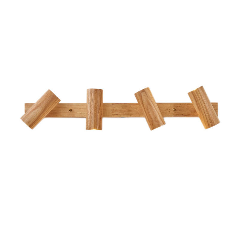 Faretto da soffitto minimalista giapponese in legno massello con 1/3/4 luci