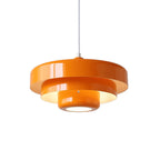 Lampada a sospensione in metallo rotonda vintage nordica a più strati con 1 luce