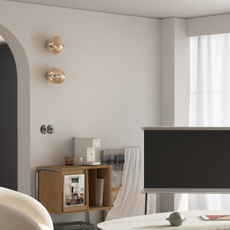 Lampada da parete a sfera irregolare in vetro elettroplaccato minimalista moderna con 1 luce per soggiorno