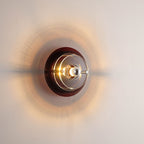 Applique da parete a forma di disco volante in ferro e acrilico colorato contemporaneo per sala di intrattenimento con 1 luce