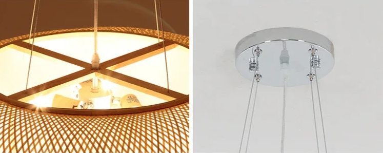 BambuLoom Grace: Lampada a Sospensione in Rattan e Bambù Fatta a Mano
