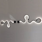 Lampada da Parete Curva LED Moderna in Alluminio a Forma di Serpente con 1 Luce