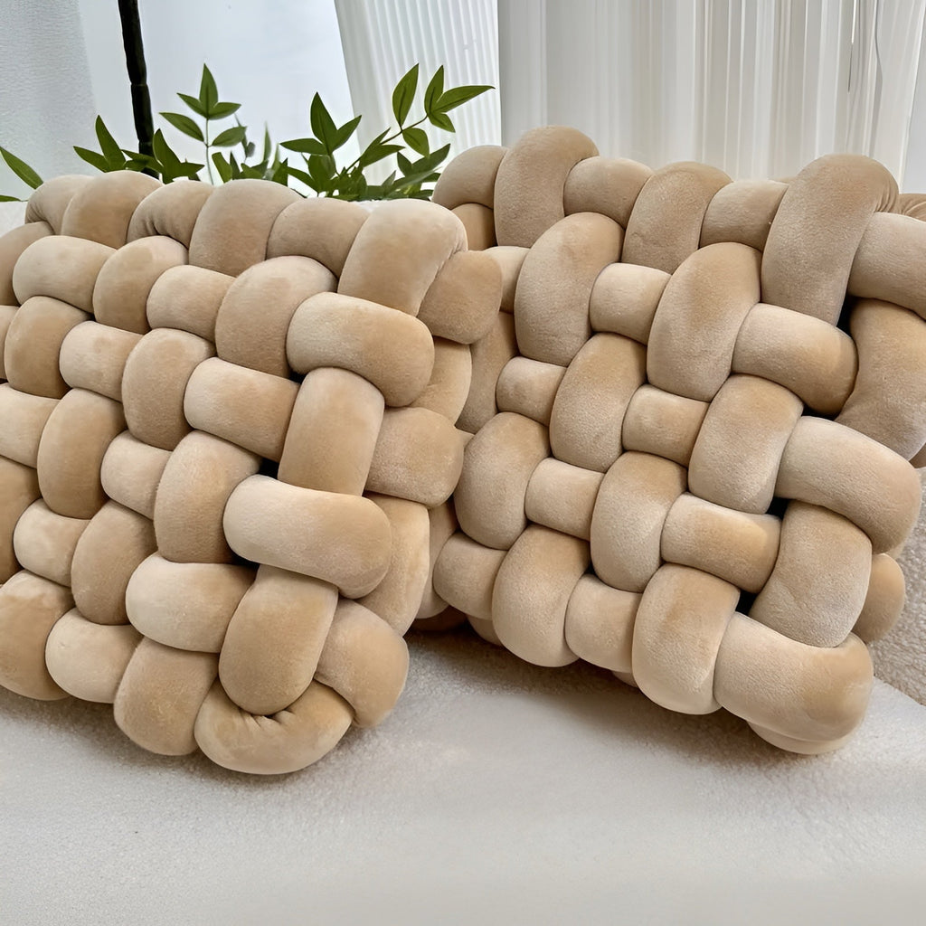 Cuscini decorativi a nodo in set da 2 – Morbidi e Decorativi | Perfetti per divano, letto e soggiorno