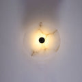 Lampada da parete LED in marmo rotondo di lusso contemporaneo in ferro per soggiorno e camera da letto