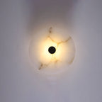 Lampada da parete LED in marmo rotondo di lusso contemporaneo in ferro per soggiorno e camera da letto