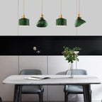 Lampadario Isola in Vetro Verde Vintage Nordico con 1/2/3 Luci