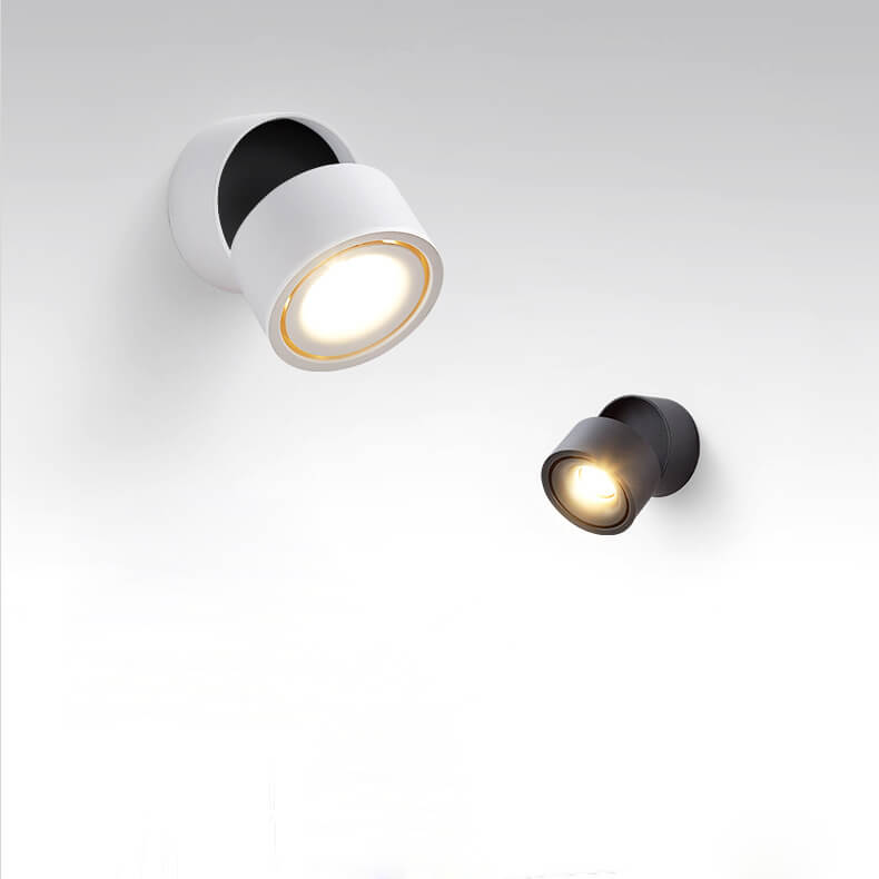 Lampada da parete LED rotonda in alluminio pieghevole e rotante minimalista moderna per soggiorno e camera da letto