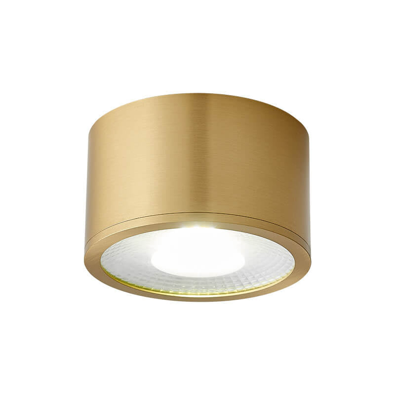 Faretto LED Moderno in Ottone Cilindrico da Soffitto