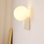 Soffitto a Parete in Resina Stile Macaron Minimalista Moderno con Sfera di Vetro 1 Luce