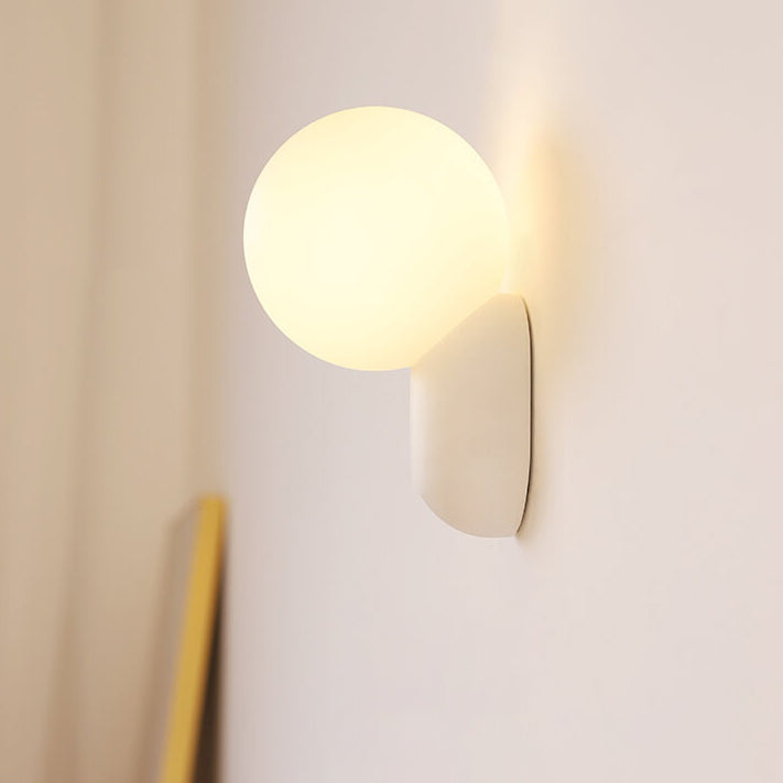 Soffitto a Parete in Resina Stile Macaron Minimalista Moderno con Sfera di Vetro 1 Luce