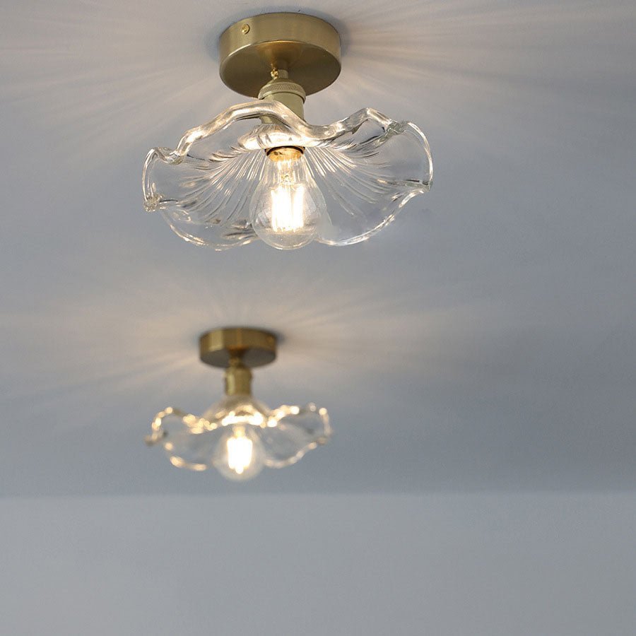 Lampada da soffitto in vetro a forma di hibiscus