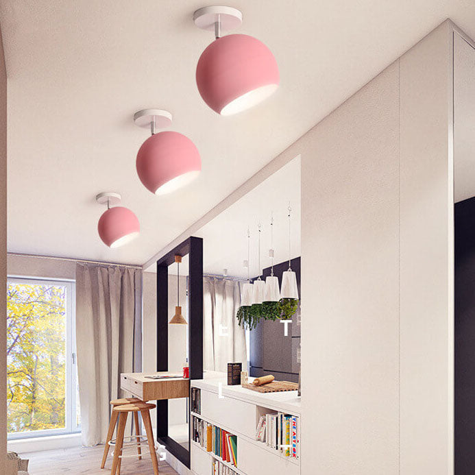 Dome Macaron Nordico 1-Luce Semi-Incastro Lampada da Soffitto