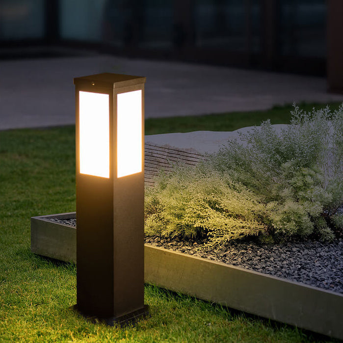 Lampada da Giardino Moderna a Colonna Quadrata Impermeabile per Esterni