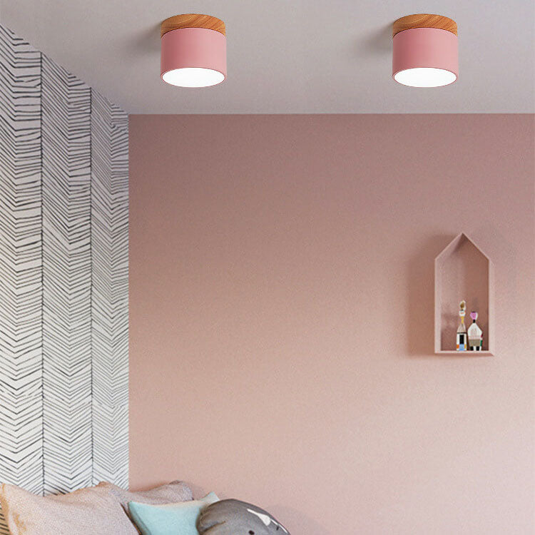 Plafoniera LED a Soffitto a Log in Colore Solido Scandinavo