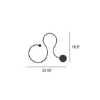 Lampada da Parete Curva LED Moderna in Alluminio a Forma di Serpente con 1 Luce
