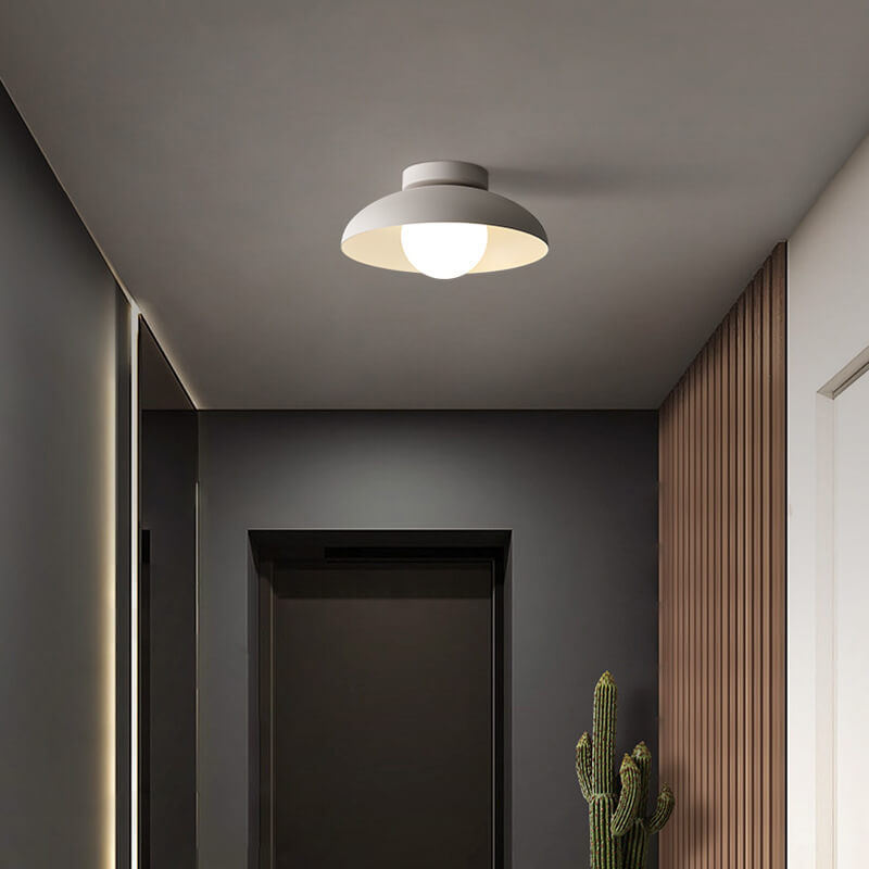 Moderna luce semi-incassata in ferro e vetro Wabi-sabi nordico a 1 luce per soggiorno