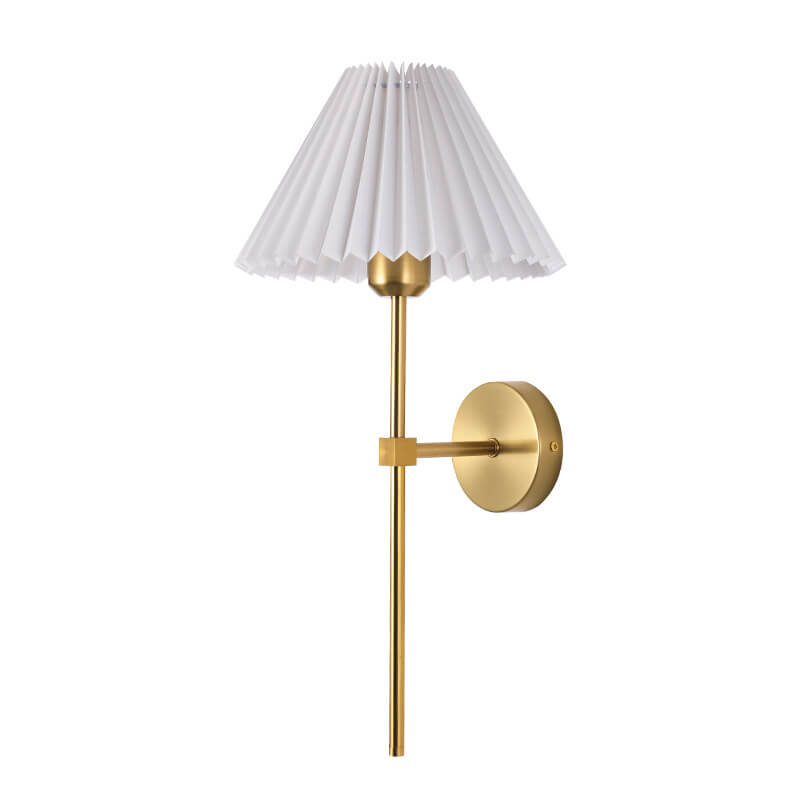 Applique da Parete Vintage con Ombrello Pieghettato e Braccio Dritto 1 Luce