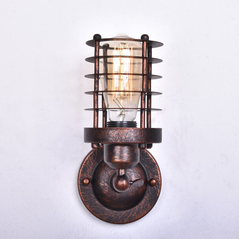 Applique da Parete in Ferro Battuto Industriale Retro del Nord con 1 Luce