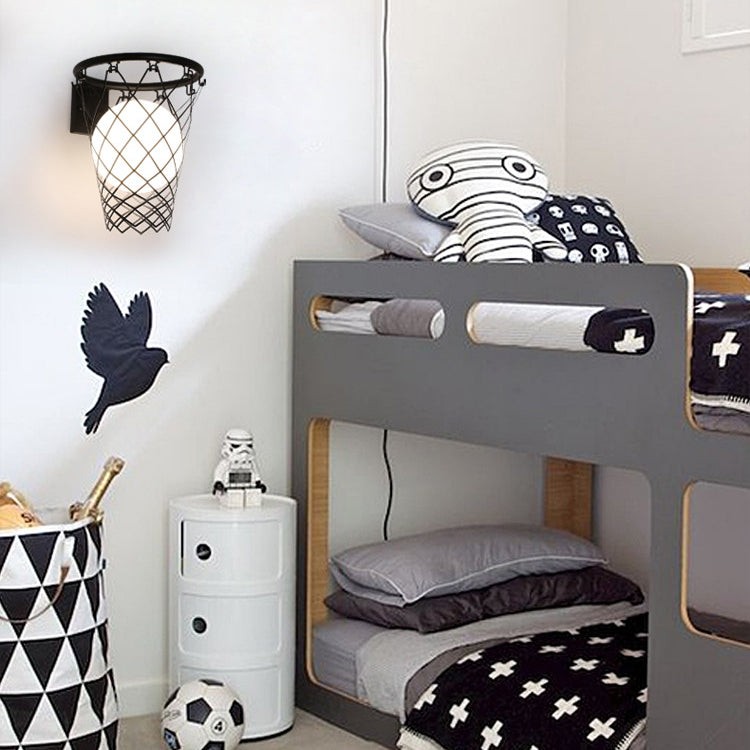 Lampada da Parete a Sospensione per Bambini in Ferro e Vetro Stile Moderno Art Deco con 1 Luce per Camera da Letto