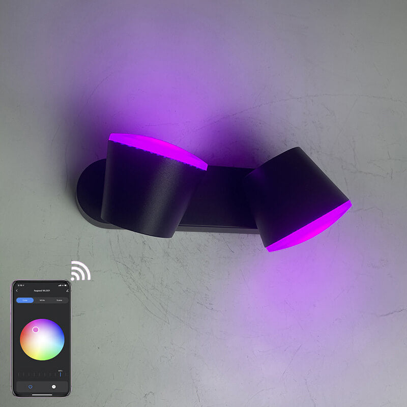 Applique da Esterno a LED Regolabile in Alluminio Industriale Contemporaneo con Doppia Testa Impermeabile per Patio