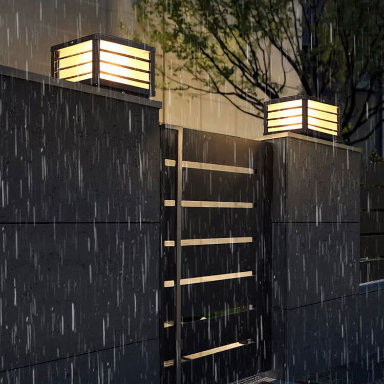 Illuminazione paesaggistica moderna minimalista impermeabile a energia solare in alluminio quadrato con LED per giardino