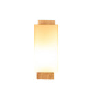 Applique da parete con colonna in vetro quadrata in legno massello minimalista moderno a 1 luce