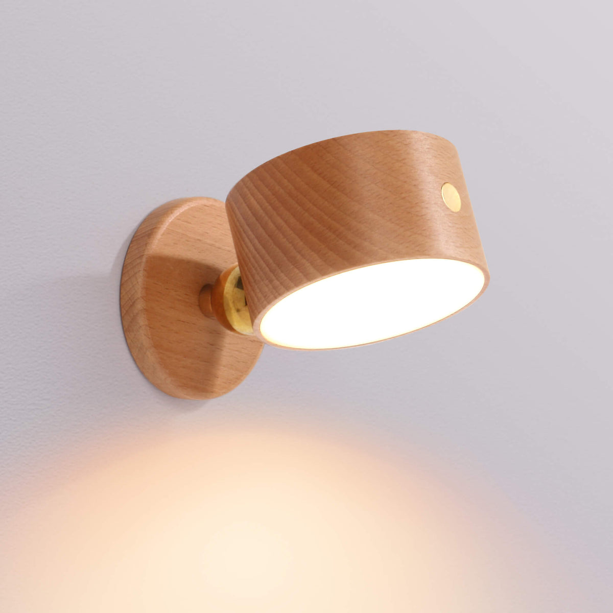 Semplice Lampada da Parete a LED Notturna Ricaricabile USB con Touch Magnetico in Legno