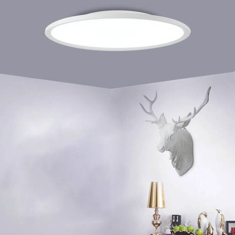 Lampada da soffitto LED a incasso con paralume rotondo in acrilico e alluminio, stile moderno minimalista per soggiorno