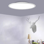 Lampada da soffitto LED a incasso con paralume rotondo in acrilico e alluminio, stile moderno minimalista per soggiorno