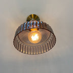 Lampada da Parete con Ombrello in Vetro a Cupola Nordica in Ottone con 1 Luce