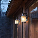 Lampada da parete a 1 luce a forma di padiglione cinese in alluminio solare impermeabile moderna