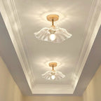 Lampada da soffitto in vetro a petalo elegante