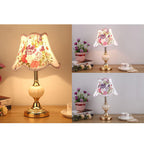 Lampada da Tavolo in Vetro Vintage Florale Nordico con 1 Luce
