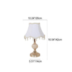 Lampada da Tavolo Tradizionale Vintage in Tessuto Floreale con Placcatura in Vetro per Camera da Letto