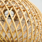 Lampada a Sospensione in Rattan Intrecciato Retro